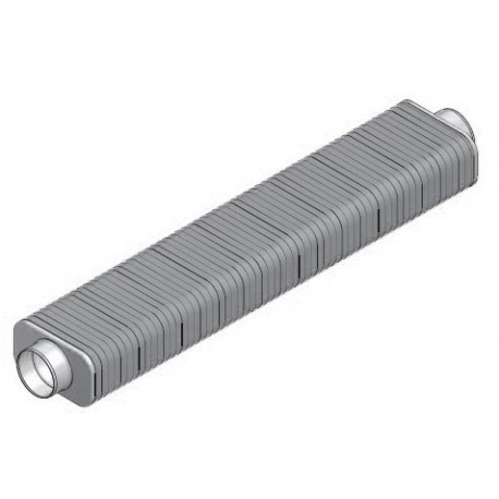 Silencieux rectangulaire DN160 x1m sans fibre minérale