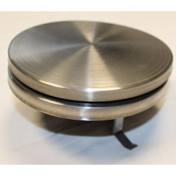 Bouche d'insufflation ronde plate ø125 inox brossé+COL125